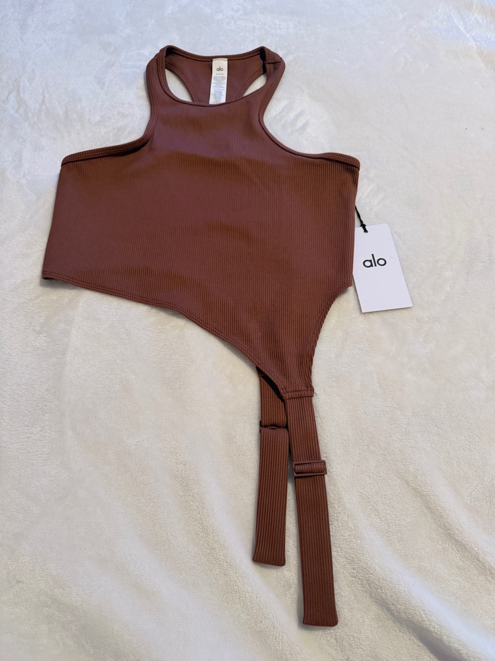 NWT ALO Yoga Alosoft Ribbed Revelation Tank Chestnut W2760R